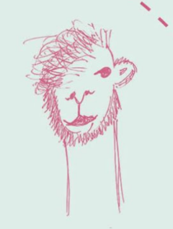 doodle of seokjin looking alpaca-like as depicted by Yoongi