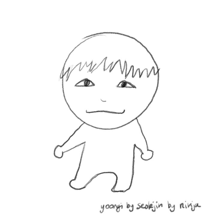 doodle of yoongi combining my style with the unmistakable aura of Yoongi by Seokjin